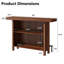 2-Tier 63'' Home Bar Table With Footrest Fluted Design Mini Coffee Bar Cabinet Kitchen Pub Bistro Dining Room-1796152463