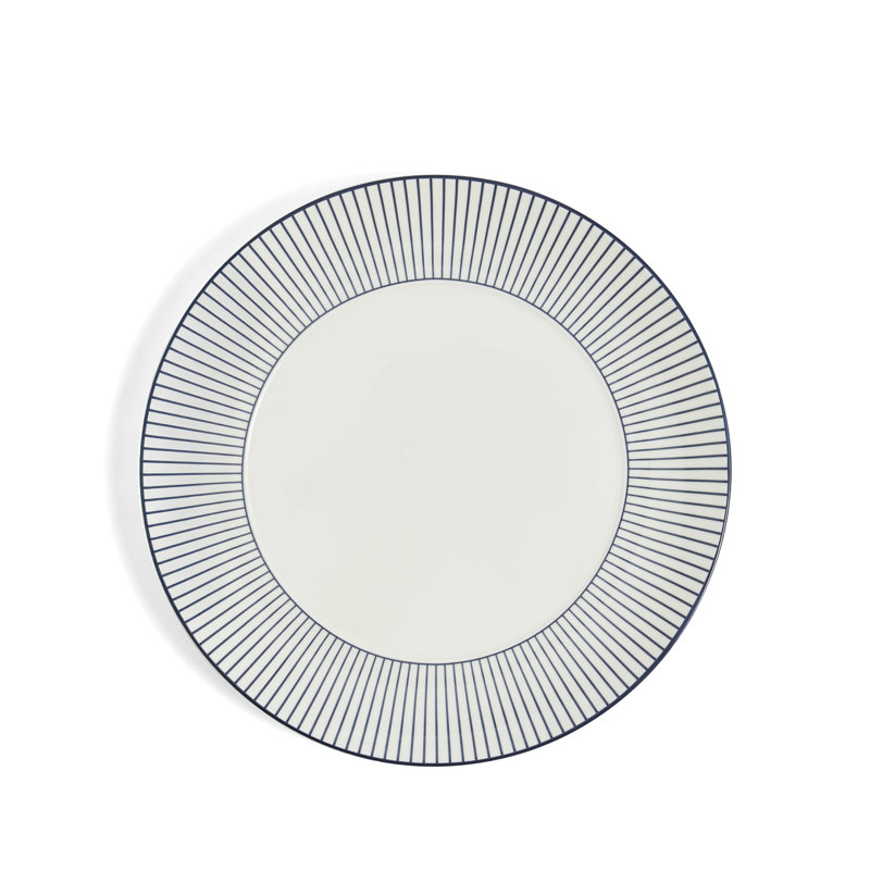 Wedgwood Gio Blue Plate 9.3in Pinstripe, Blue/White