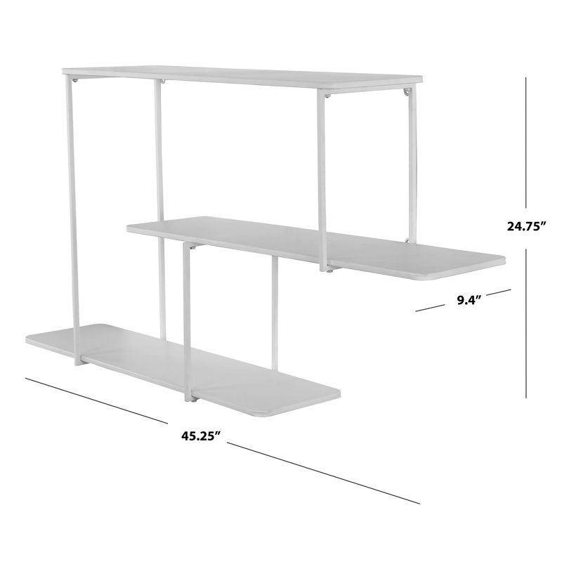 Anthe 3 Piece Metal Floating Shelf, White