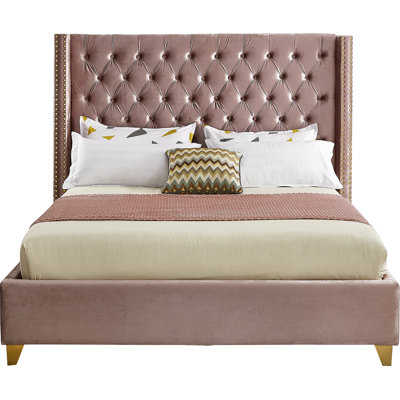 Joclynn Upholstered Wingback Bed