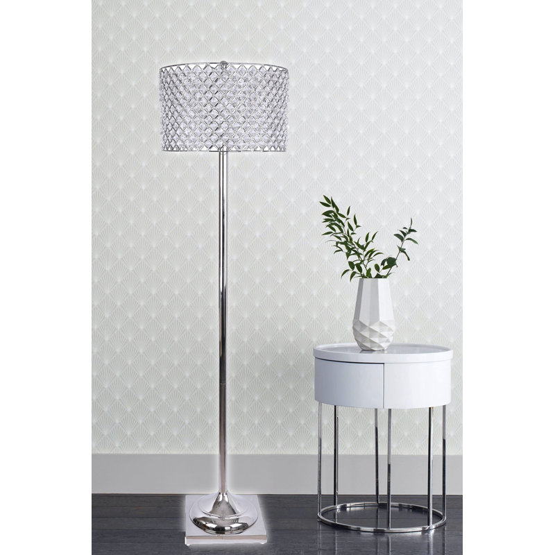 Lampe sur pied 62 po Buzzell, Nickel poli