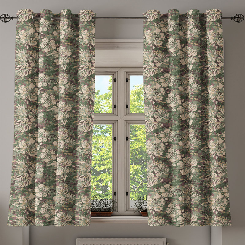 Rideau de fenêtre décoratif à 2 panneaux Latitude Run® Hawaiian, L 50 po x L 63 po