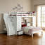 Lit mezzanine double blanc avec rangement