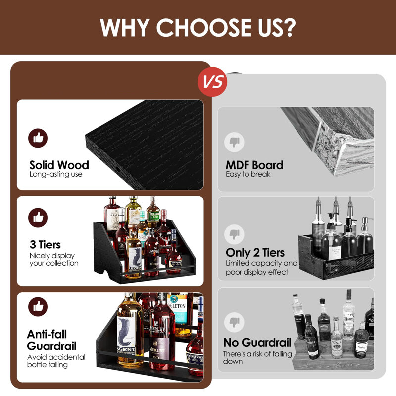 9 Bottle Wine Bottle Rack Black