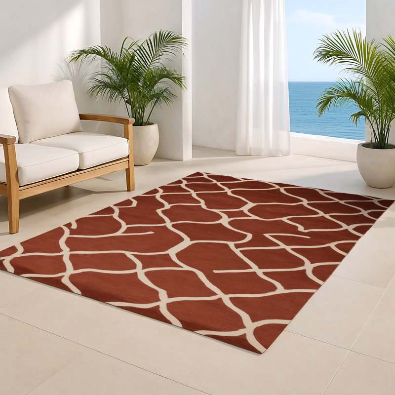 Tapis brun intérieur et extérieur Trellis, Rectangle 4pi x 6 pi