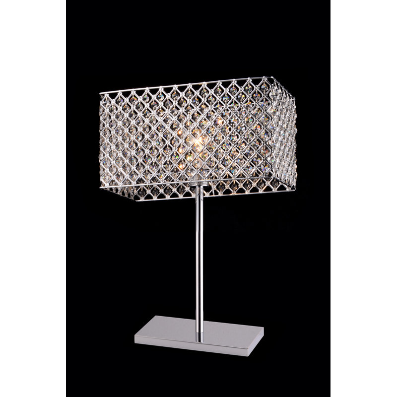 Conradine Transitional 1 Light Rectangular Crystal Table Lamp