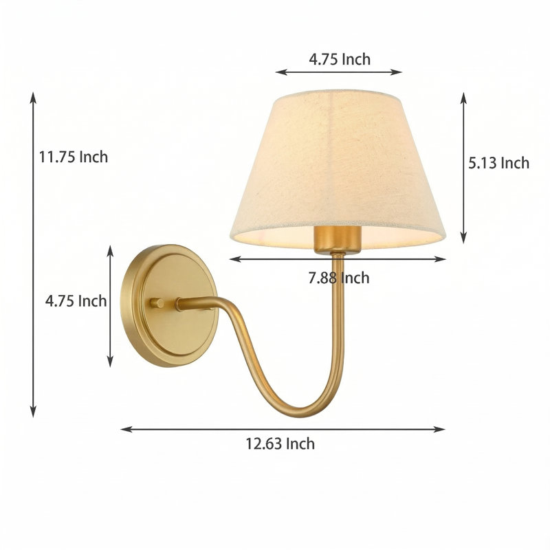 Quantarius 1-Light Steel Dimmable Armed Sconce Table Lamp