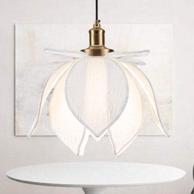 Luminaire suspendu moderne en tissu de lin