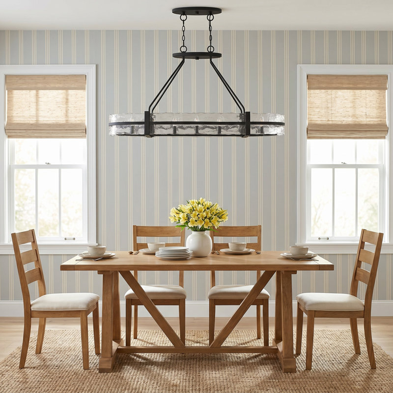 Brisa Unique Drum Chandelier, 10 Light Linear Chandelier