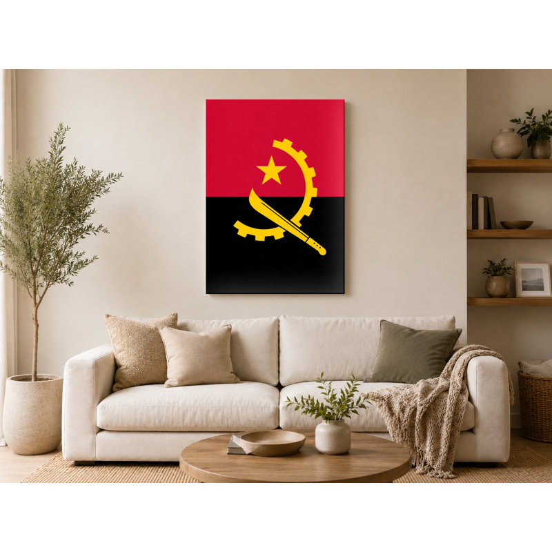 Drapeau de l'Angola, art mural sur toile, drapeau national de l'Angola, H 18 po x l 12 po