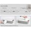 Paniers de rangement étroits, petits paniers, gris et blanc, paquet de 2 avec structure en métal, structure robuste, poignées en polyuréthane, rangement pour papier hygiénique, bacs de rangement longs