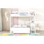 Lit double superposé au dessus d'un lit double avec bureau-1932914406