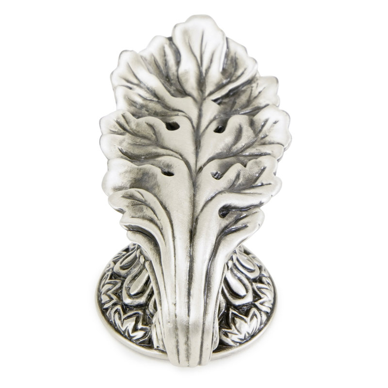 LOUIS XV KNOB WITH SMALL PLATE;, Matte Silver