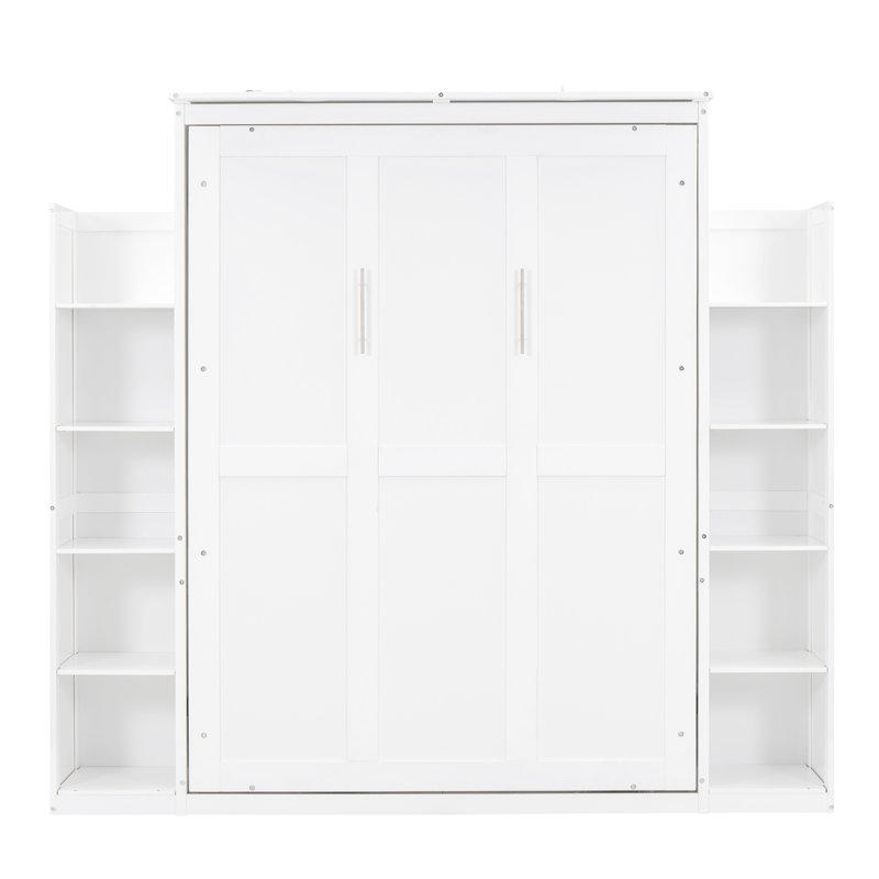 Lit double pleine grandeur avec tablettes - fabrication de meubles de chambre à coucher peu encombrante et lumières à DEL, idéale pour les petits espaces