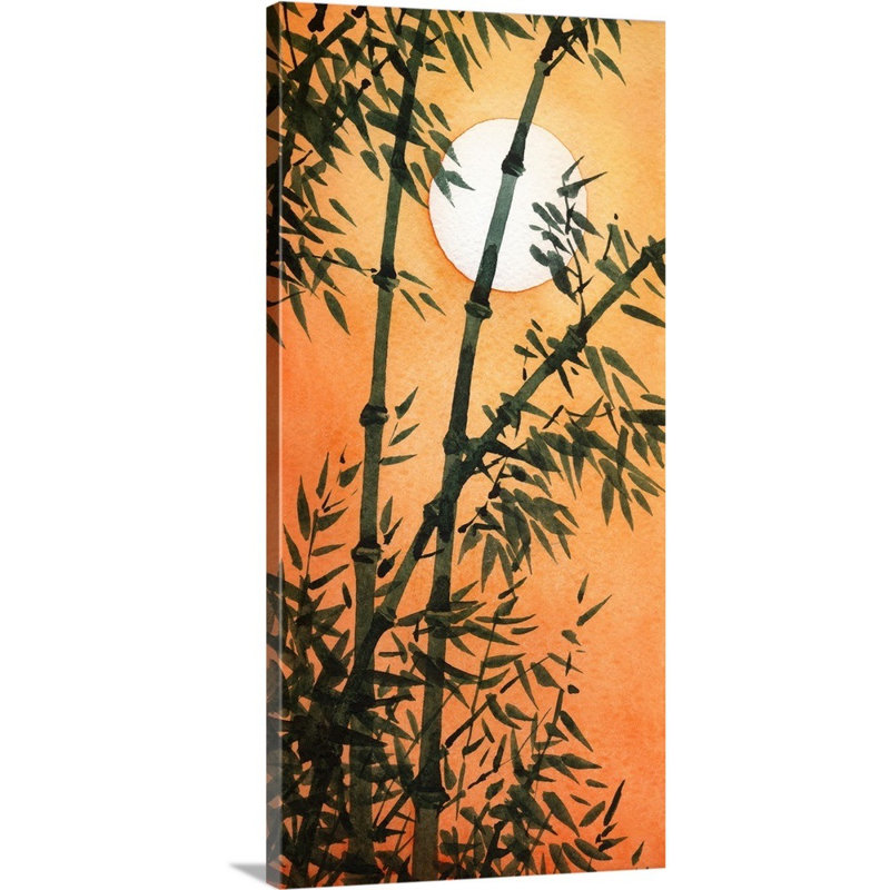 «A Bamboo Grove At Sunset», art mural sur toile, Toile tendue, H 60 po x l 30 po x P 1,25 po