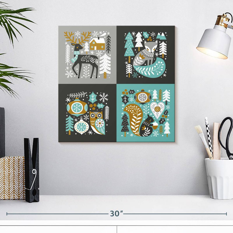 Animaux de Noël scandinaves, H 16 po x l 16 po