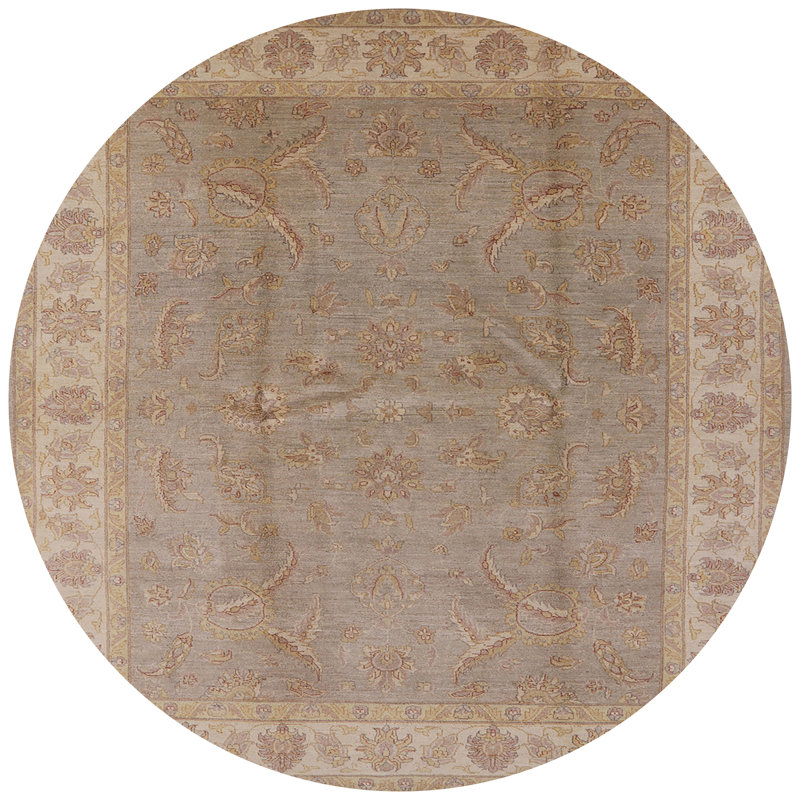 Tapis beige / gris Semund, Rond 3 pi