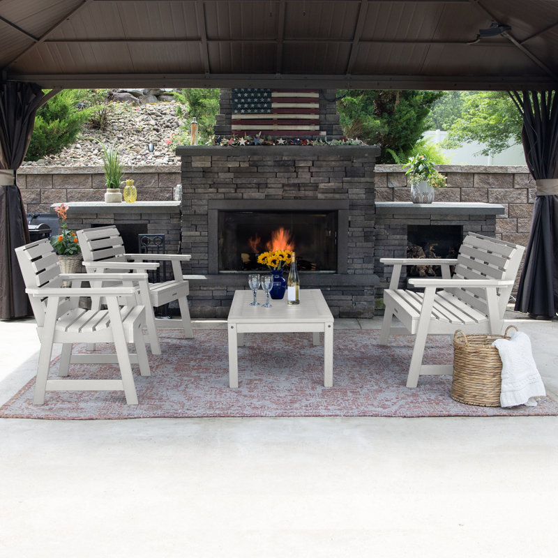 Anette 4 - Person Patio Conversation Set, White