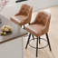 Élégant tabouret de bar pivotant à 360 ° en similicuir au design élégant avec coussin moelleux et structure robuste-5207437-5207434