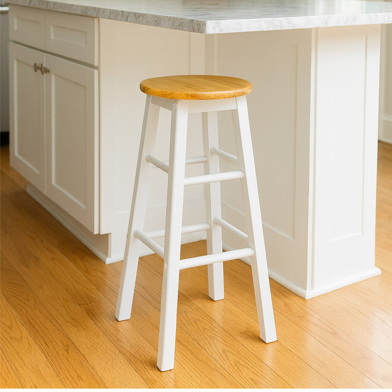 Veasey Solid Wood Counter Stool, White