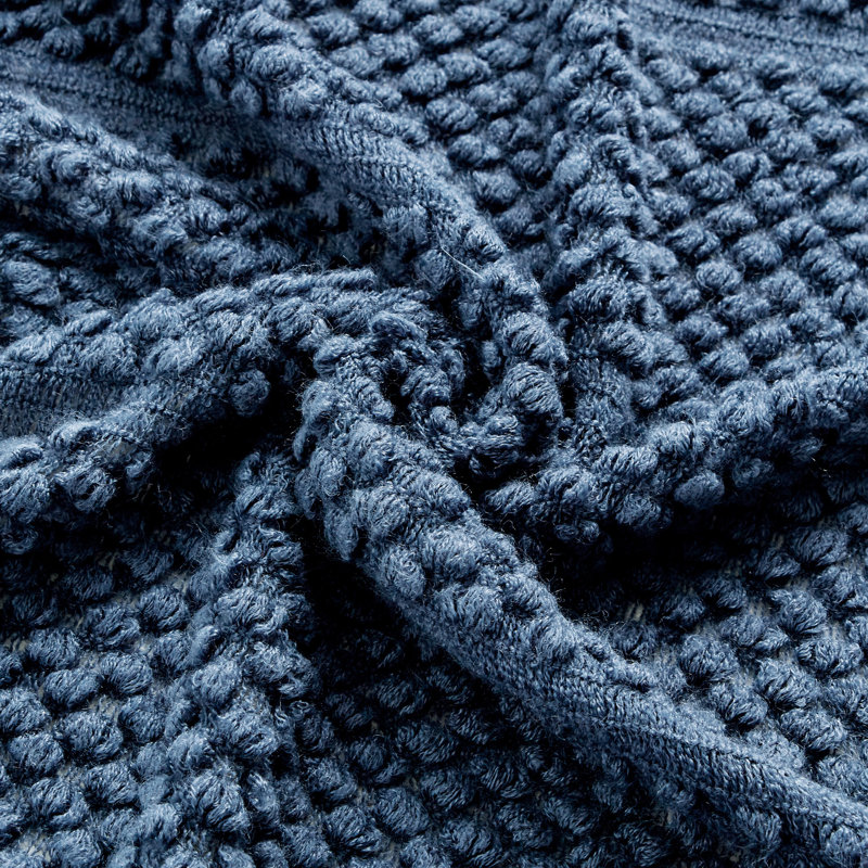 Navy Knitted Throw Blanket 50" x 60"