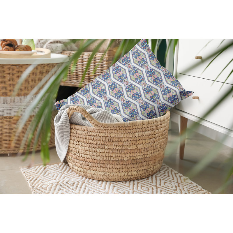 Coussin décoratif géométrique intérieur / extérieur en polyester, H 14 po x l 20 po, Rectangle