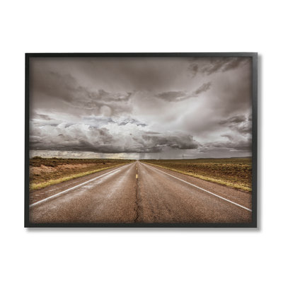 Open Road Under Stormy Sky Western Landscape