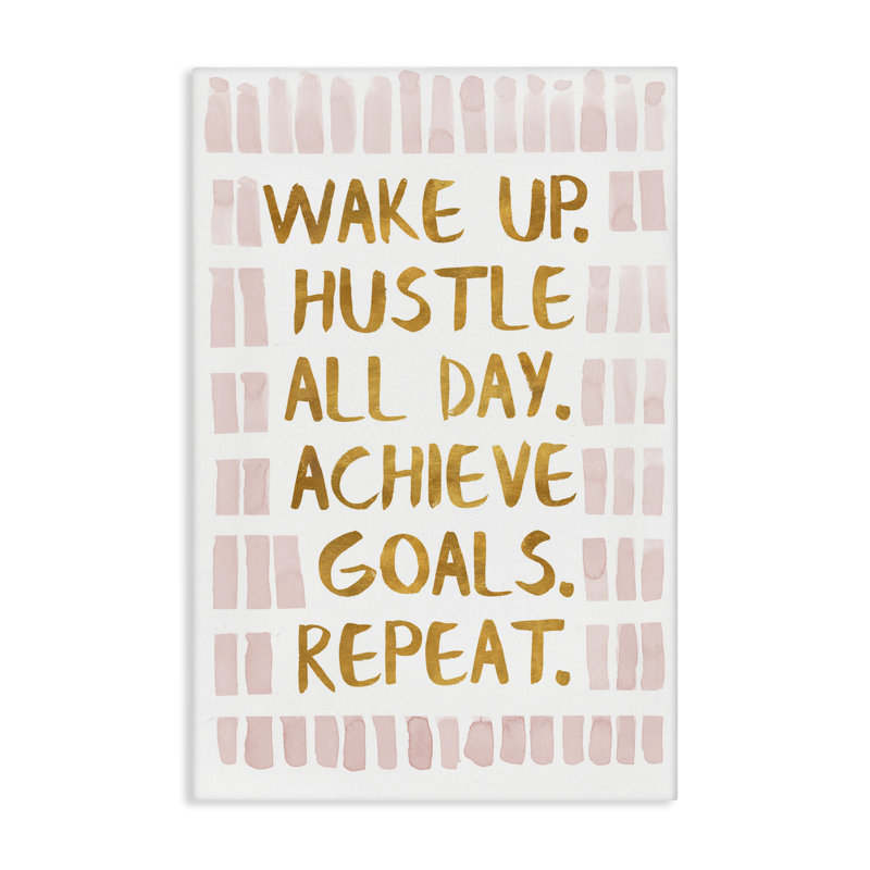 «Wake Up & Hustle», art mural sur toile par SD graphiques Studio, H 36 po x l 24 po