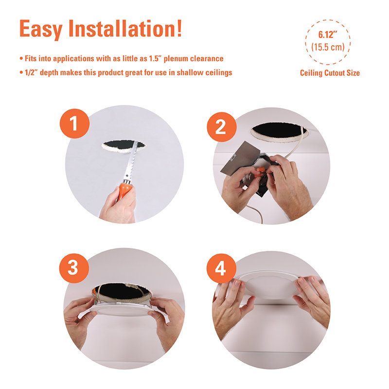 12-Pack White Aluminum Ultra-Thin LED Recessed Ceiling Lights