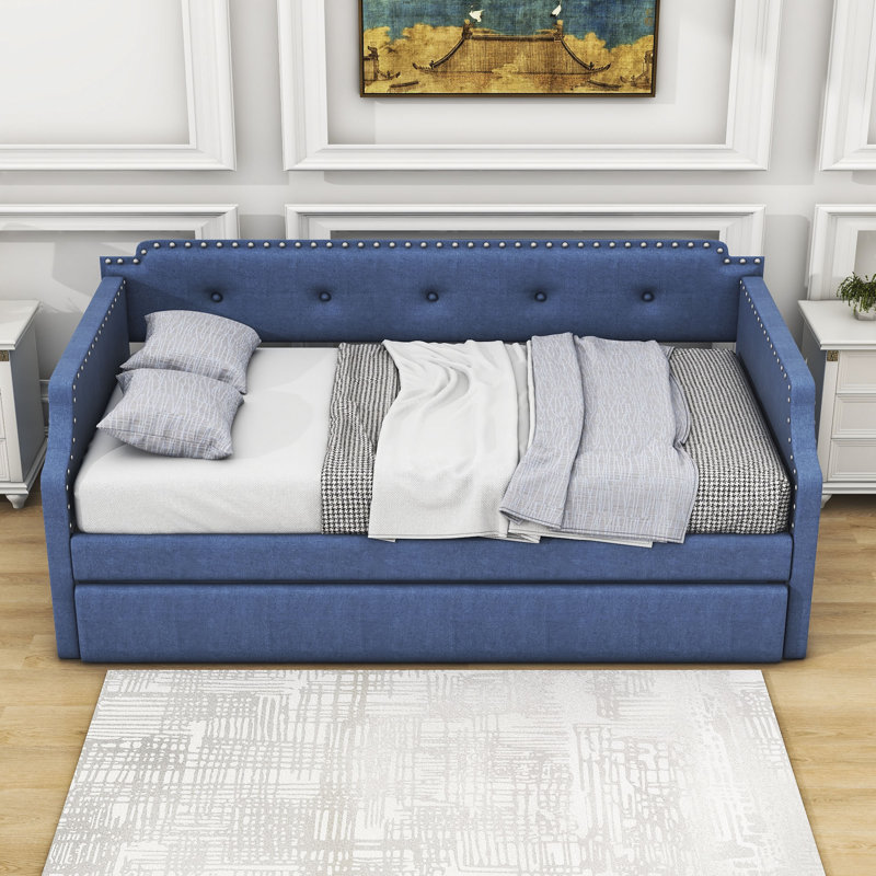 Brisais Twin Daybed with Trundle, Blue