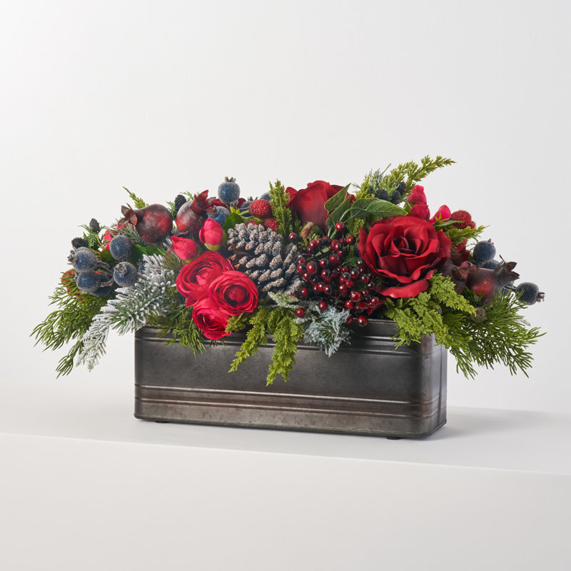 Arrangement floral de roses en pot