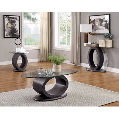 Gaitan Glass Top Living Room Table Set