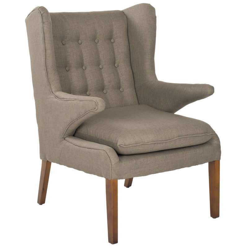 Fauteuil à oreilles capitonné l 32,7 po, Olive