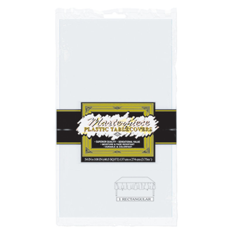 Nappe jetable en plastique, Blanc