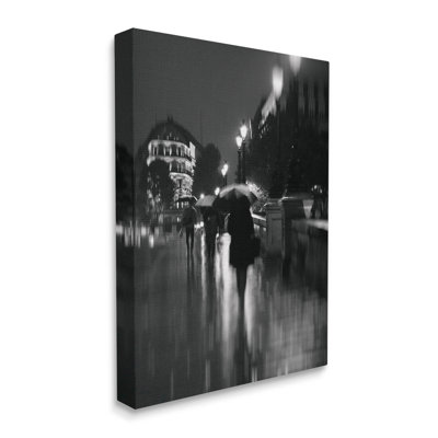 " Walking In Rain Urban Buildings " by Carina Okula