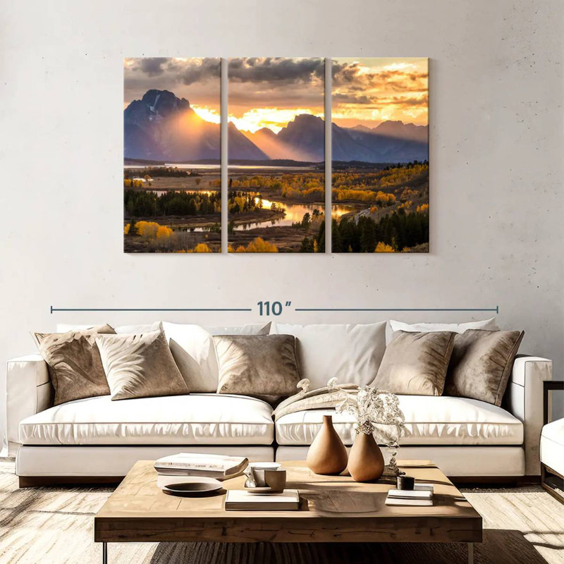 Vue panoramique d'Alvord Grand Teton, H 48 po x l 74 po