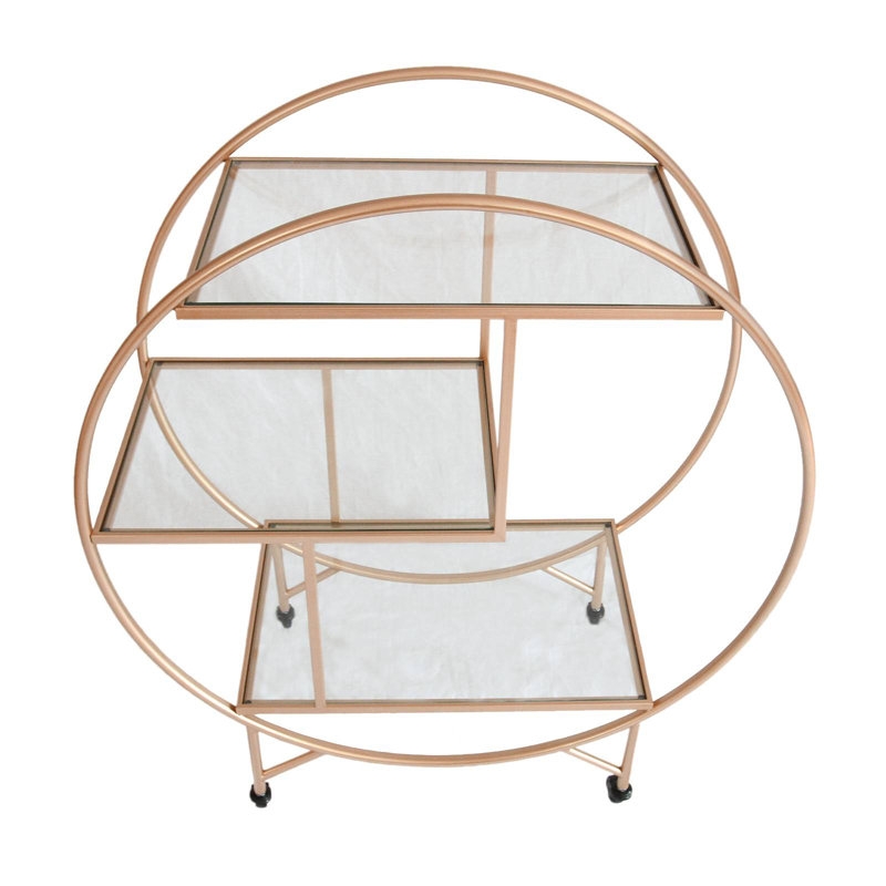 Anasol Metal Bar Cart, Rose Gold