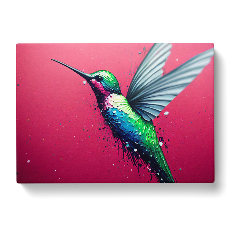 Painted Hummingbird Vol.1 Abstract - Wrapped Canvas, 40cm H x 60cm W x 3cm D