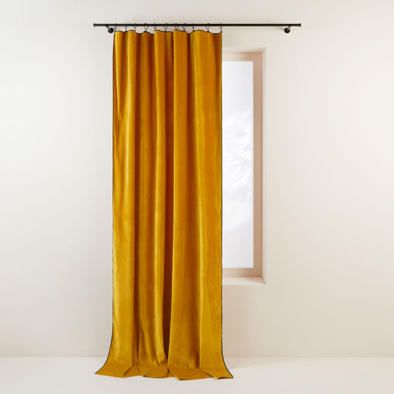 Dario Room Darkening Curtain Single Panel, 140cm x 280cm, Ochre