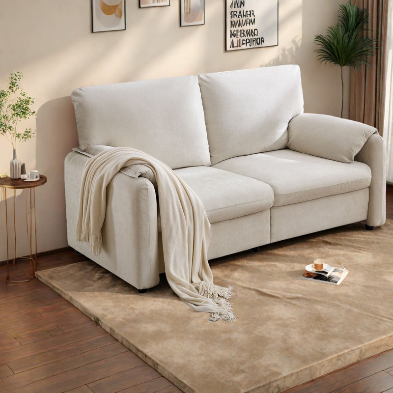 Canapé Cloud Comfort, causeuse en chenille de 71 pouces, siège de chambre à coucher moderne