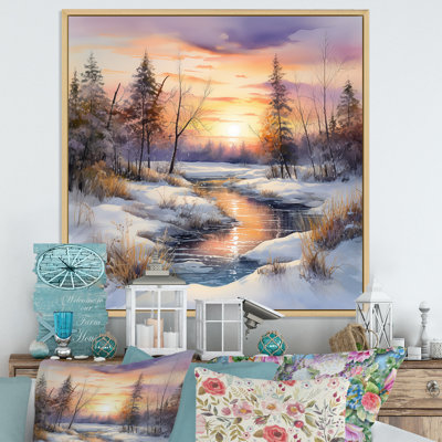 Sunrise Winter Country Panorama II, reproduction d'art sur toile