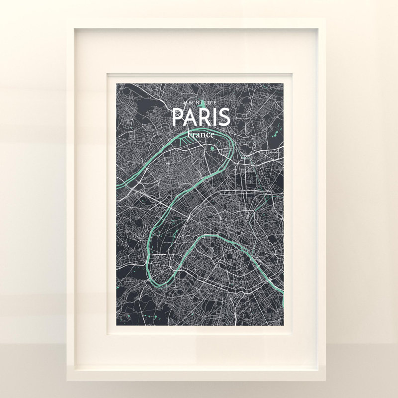 Paris City Map In Dream - No Frame Print, 24cm H x 18cm W x 0.05cm D