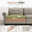 Ensemble de salon 2 pièces rembourré avec canapé et causeuse, canapé modulaire surdimensionné à assise profonde aspect lin avec garniture cloutée-806873056