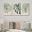 «Minimal Botanical Green Tropical Island Monstera Palm Tree Leaves», reproduction d'art sur toile 3 pièces-87392679-119398213-87392680