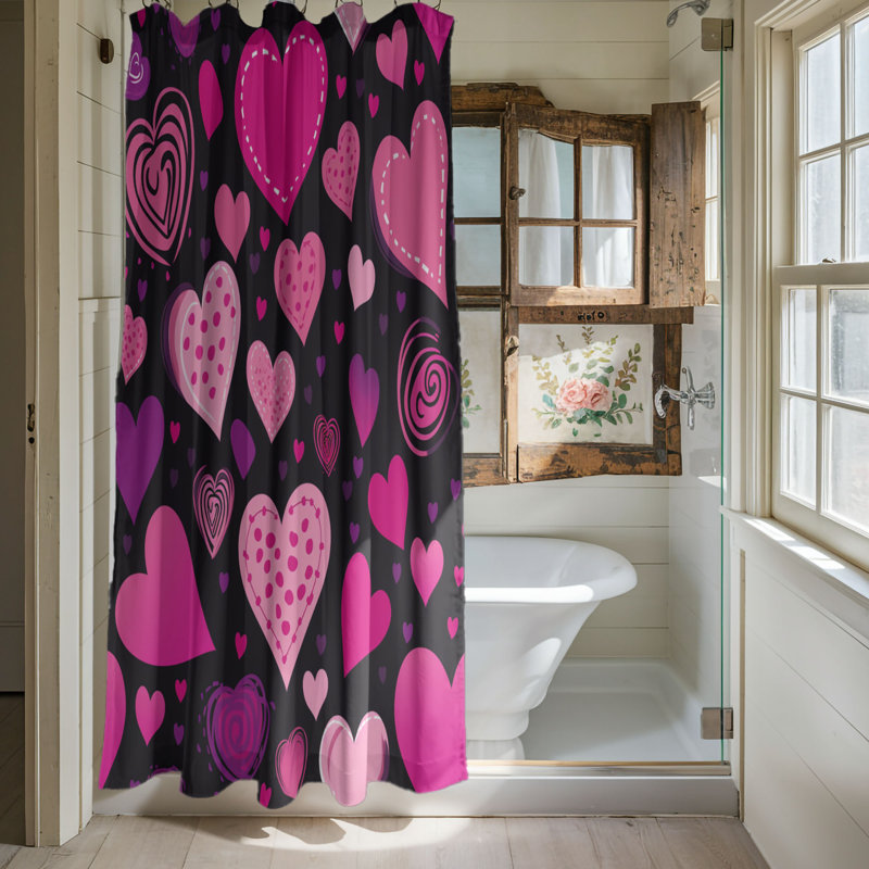 Rideau de douche 1 pièce Sweet Echo, H 74 po x l 71 po