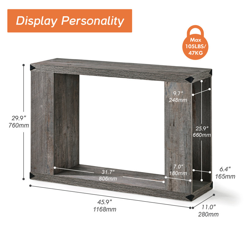 Christine 45.98'' Console Table, Vintage Gray