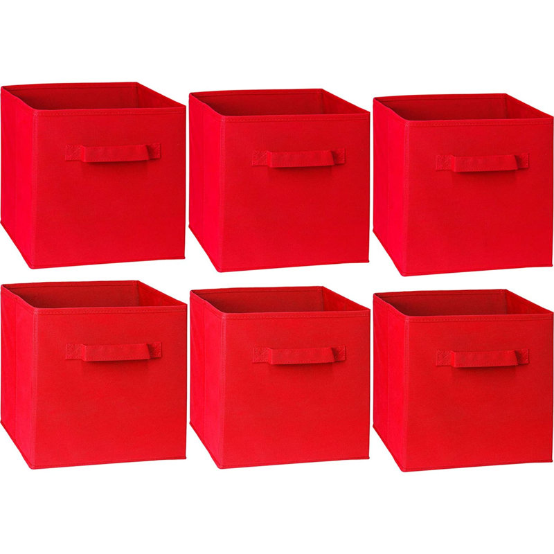 Ensemble de bacs de rangement en tissu, Rouge