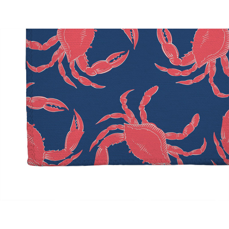 Tapis de bureau léger antidérapant Crabby, L 60 po x P 36 po, Marine