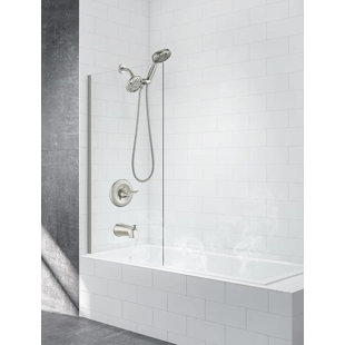 Replacement 5 In. Dual Shower Head Combo Tub Trim Kit, With Handheld Spray, High-pressure System (valve Not Included)