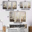 «Elegant Beige and Grey Buttercups Meadow I», ensemble d'art mural sur toile Buttercups-96584188-96584191